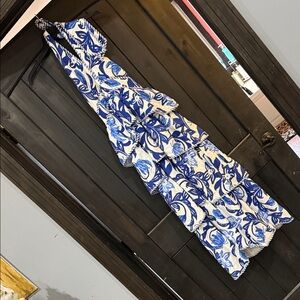 Entro Blue and White Maxi Dress